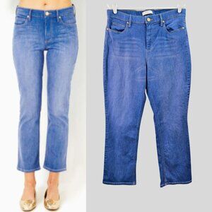 Lilly Pulitzer Jeans Liza High Rise Flare Crop Ankle Blue Casual Denim Size 14